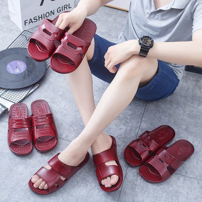 Elderly men's summer plastic flip-flops for grandpa/dad wear-resistant anti-slip soft sole thick sole home old people bathroom