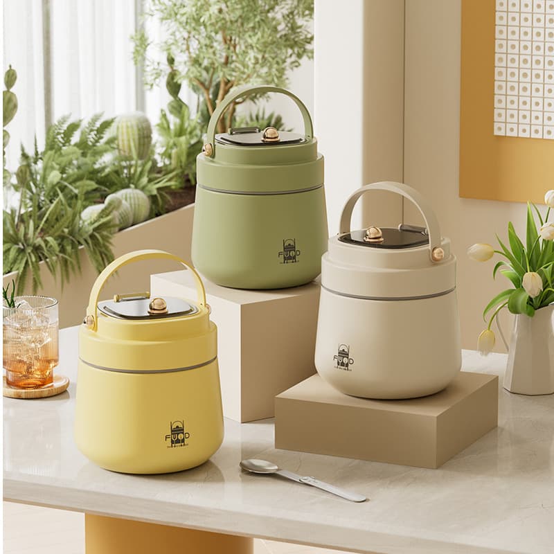 Little Fatty Bento Box, 304 Stainless Steel Insulated Lunch Box, Portable Lunch Bucket for Home Use, Students, and Office Workers, Vacuum Handle.