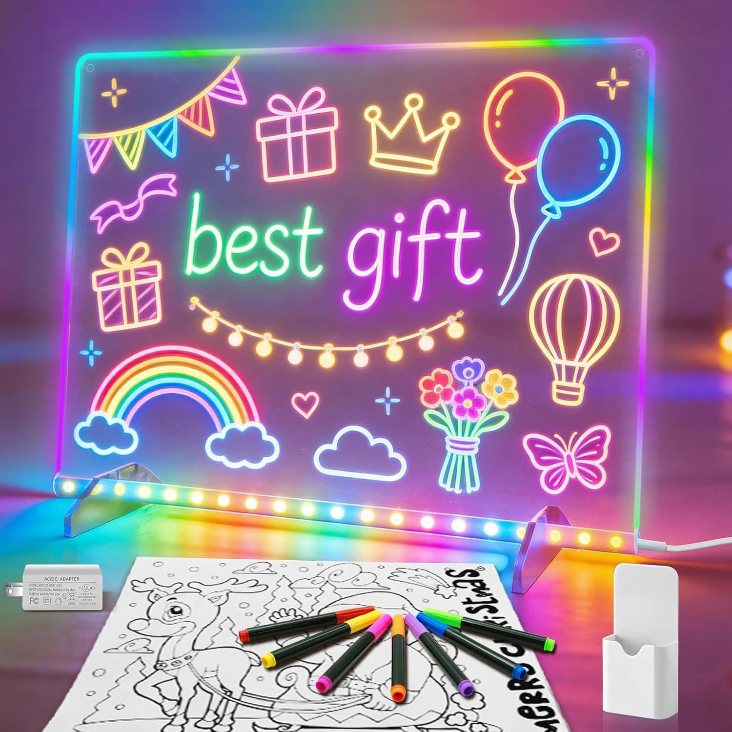 Cross-border Amazon Acrylic Fluorescent Transparent Drawing Board Message Board Memo Board Writing Dry-Erase Board Educational Toy
