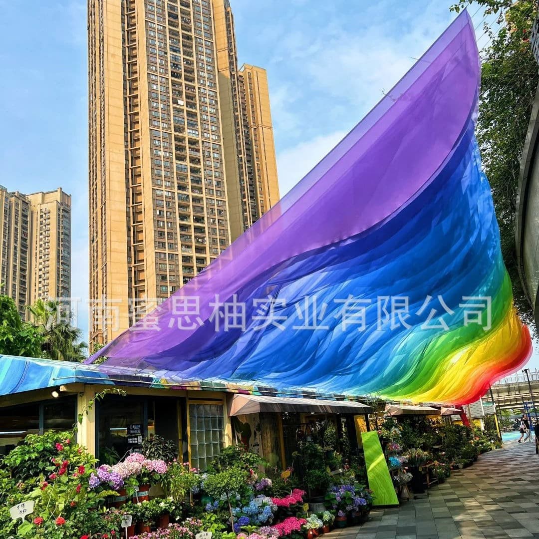 Internet-Famous Colored Fluttering Gauze Fluttering Ceiling Outdoor Camping Homestay Hotel Farm Restaurant Scenic Spot Check-in Decoration