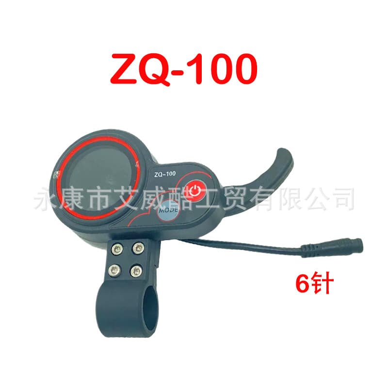 ZQ-100 6-pin speedometer/mileage gauge, electric scooter accessory.