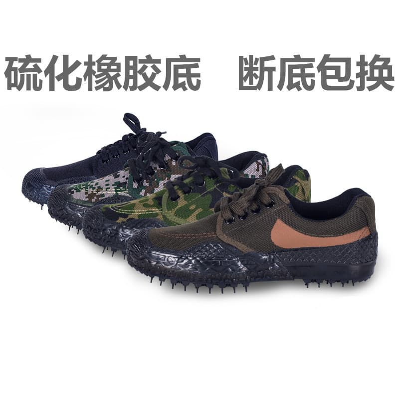 Canvas High/Low Top Men's Military Work Shoes, Vulcanized Labor Protection Rubber Shoes for Farmers and Construction Sites