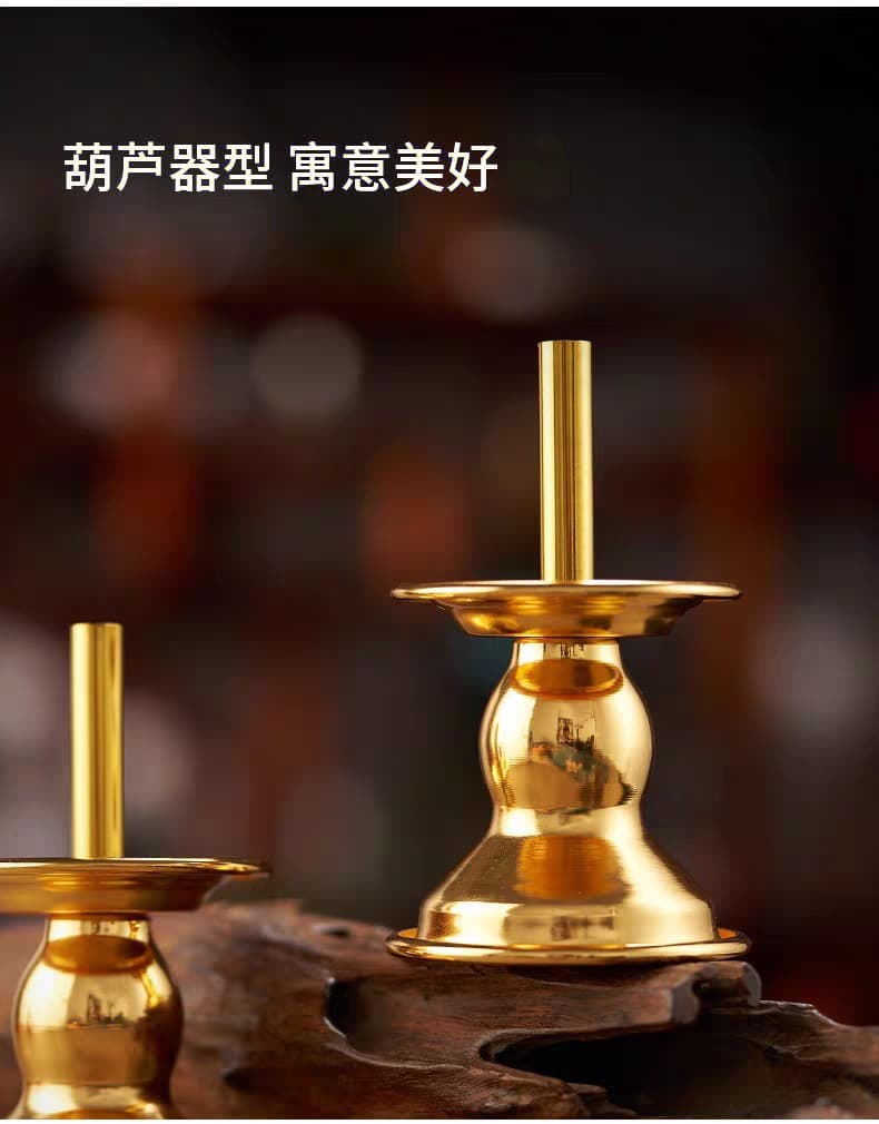 Buddha Statue Bamboo Stick Candle Holder Incense Candle Base Decoration for Worship, Wedding Celebration, Everlasting Lamp Candle Stand for Buddhist Devotion
