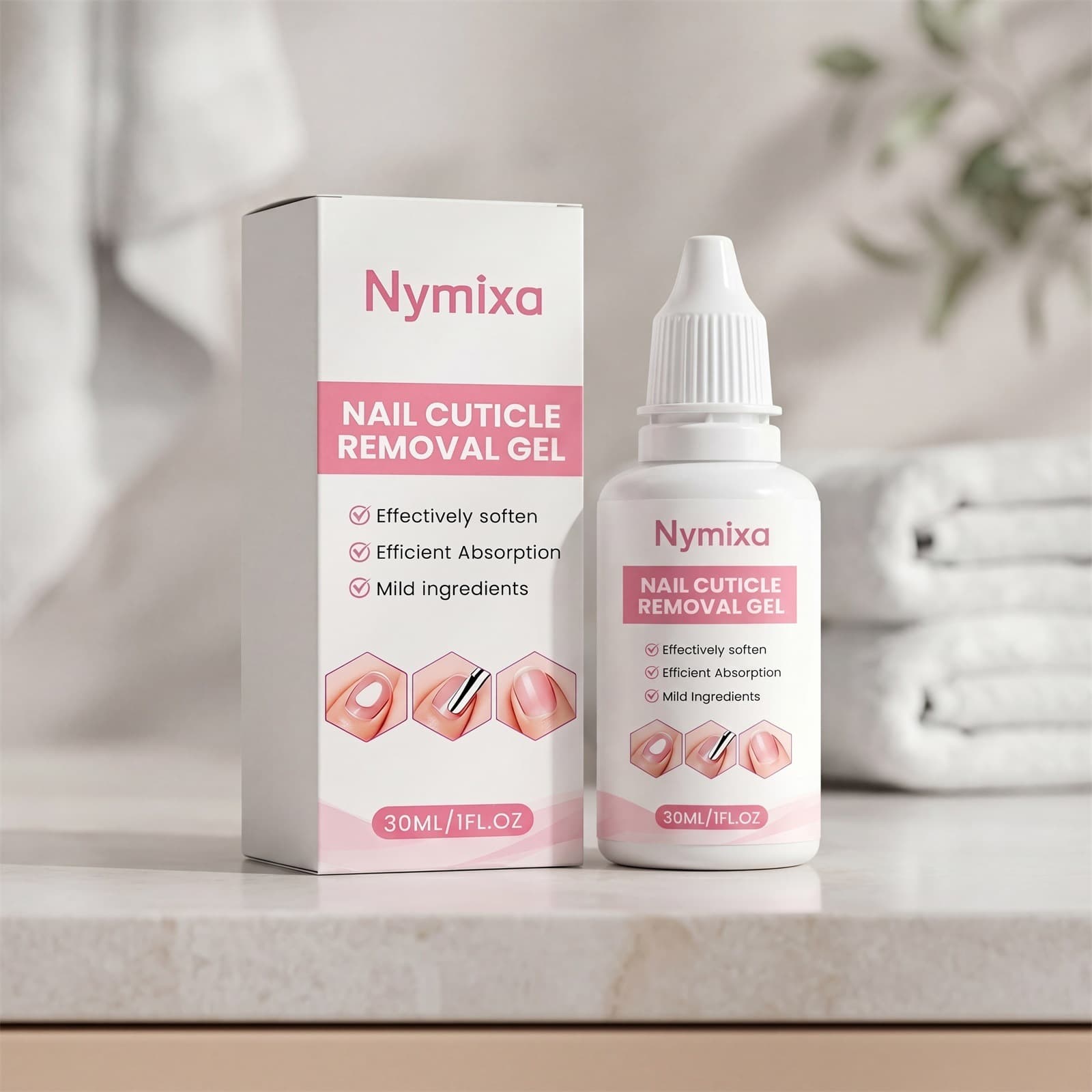 Nymixa Cuticle Care Agent Softens Cuticles and Nails, Hand Nail Care, Natural Shine Care Agent