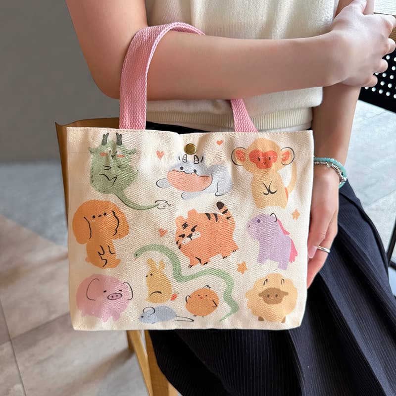 Canvas Handbag Tote Bag Wholesale Versatile Student Bag Lunch Bag Drop Shipping