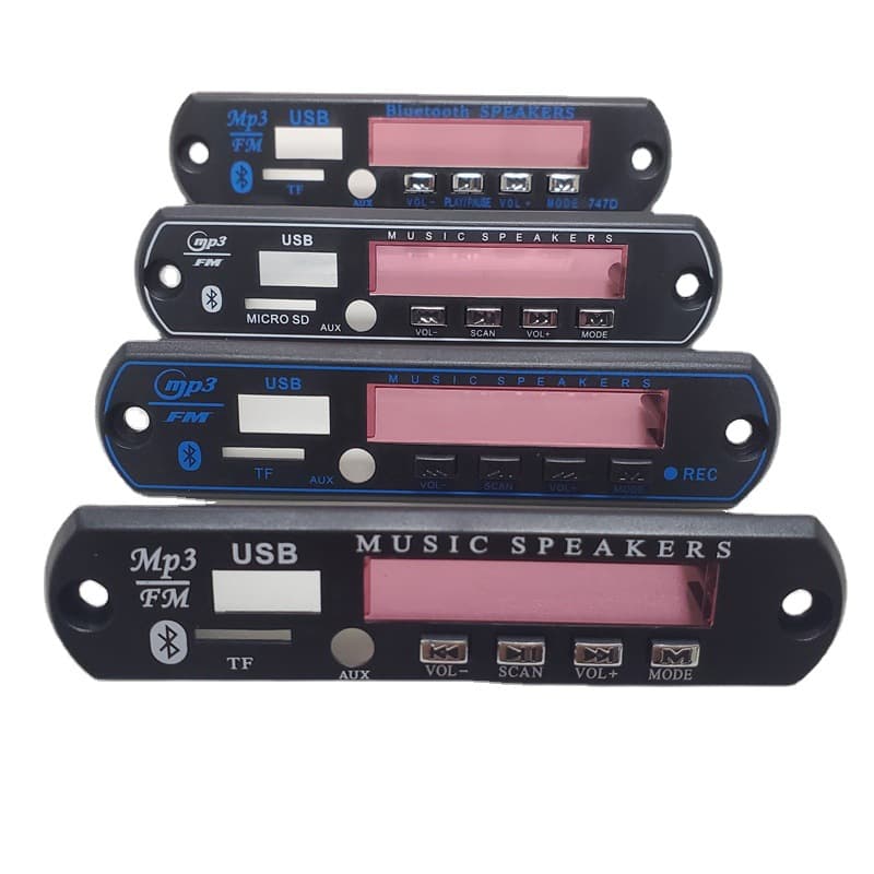 MP3 Bluetooth Decoder Board Panel with SD Card Reader, Speaker Display Plastic Cover, USB Card Slot Faceplate