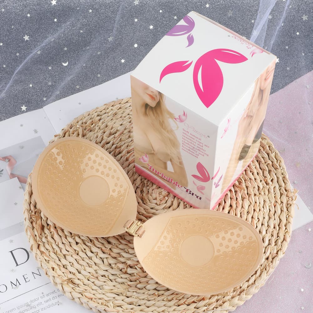 Invisible Bra Stickers for Women Wedding Dress Swimsuit Breathable Close-fitting Sexy Wire-free Fabric Front-closure Round Cup