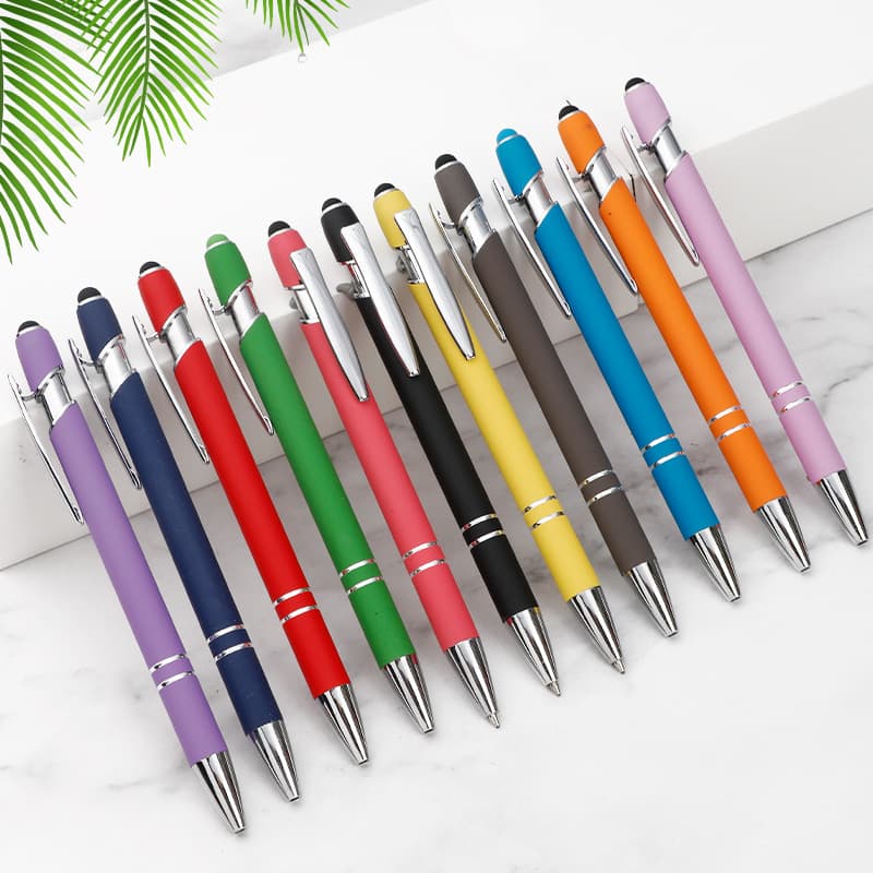 Metal Push-button Aluminum Pen Extreme Beauty Capacitive Touch Control Ballpoint Pen Handwriting Touch Screen Print Logo Gift