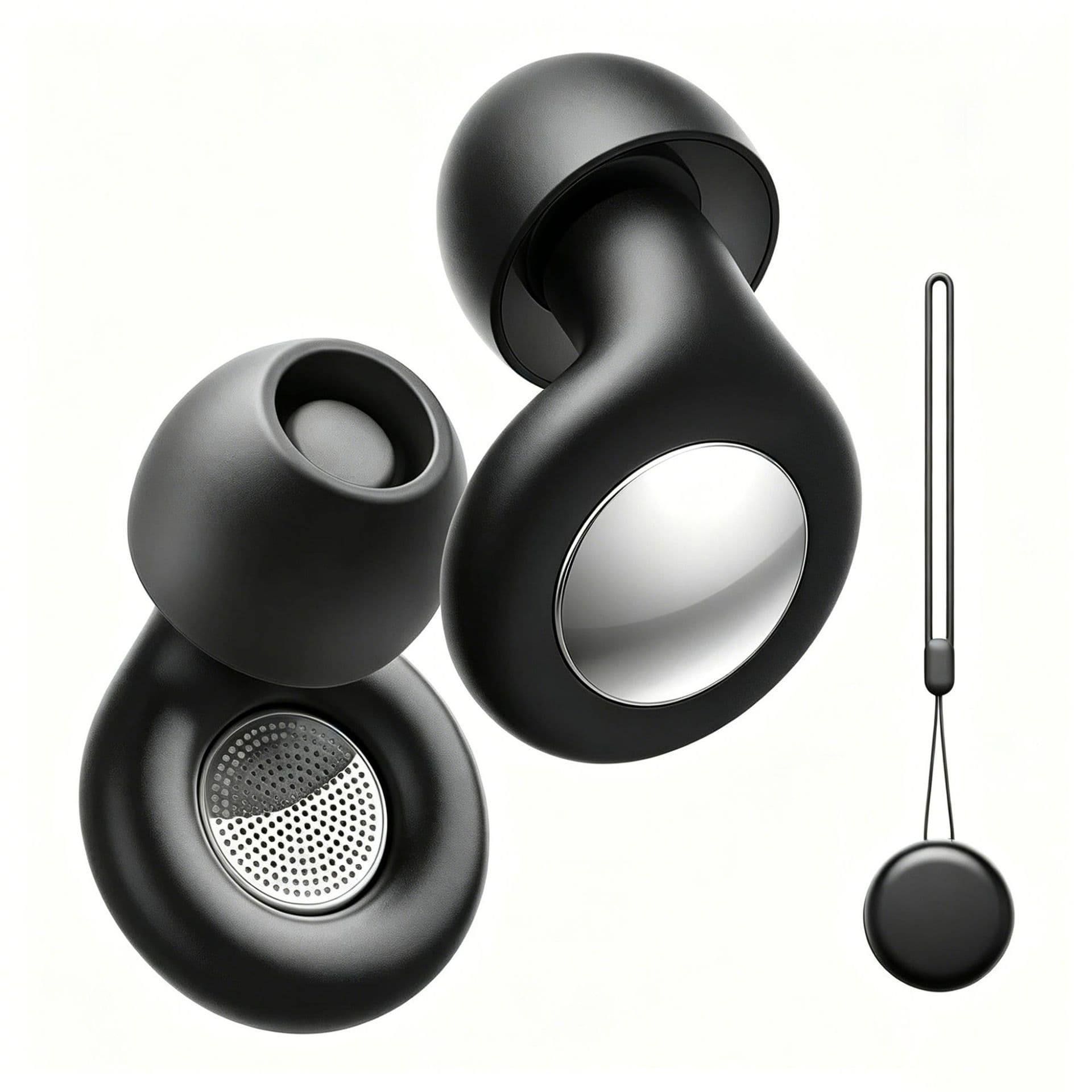 Superior Noise Reduction Silicone Earplugs for Parties And Bars Soundproofing Embedded Headset Covers Washable Black