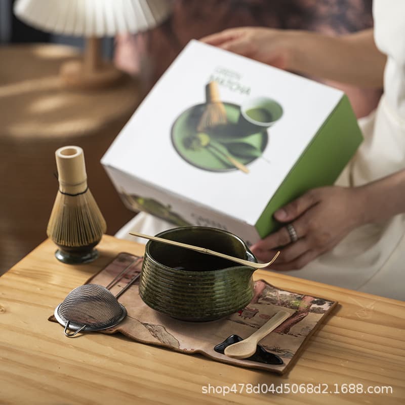 Cross-border Exclusive Japanese Matcha Set Kiln-Transformed Glaze Chasen Stand Song Dynasty Tea Whisking Matcha Bowl Hyakuhonritsu Tea Set Gift
