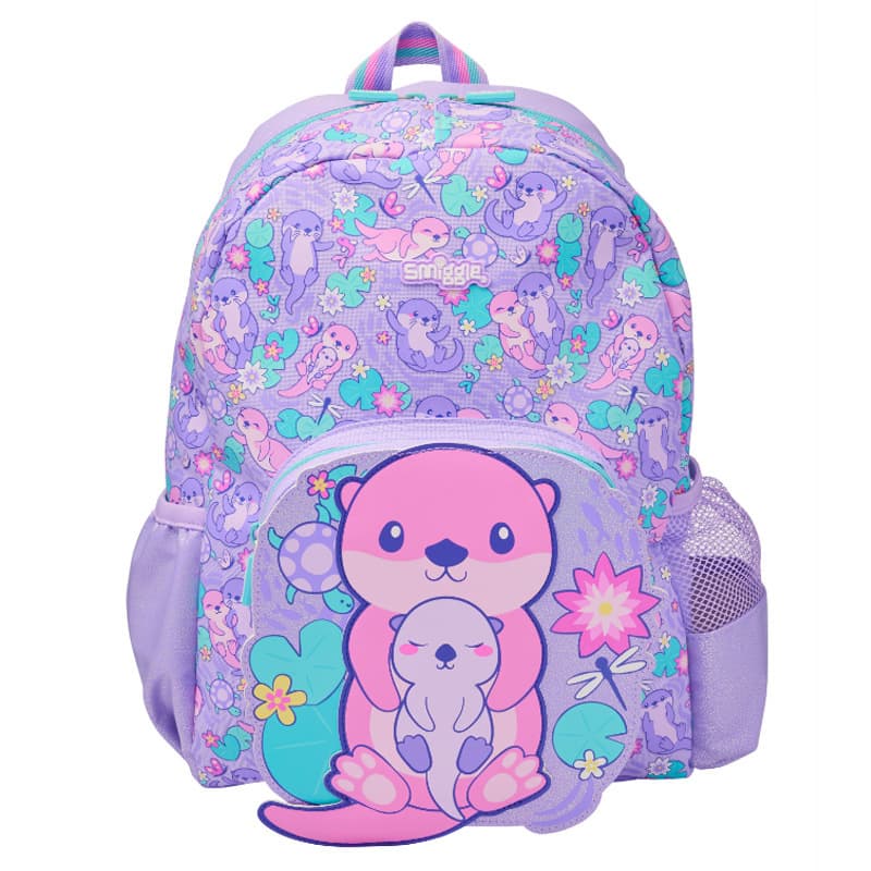 Australian Smiggle Kids Backpack, Cute Purple Kangaroo Baby Backpack for Primary School Students, Cartoon Unisex Shoulder Bag