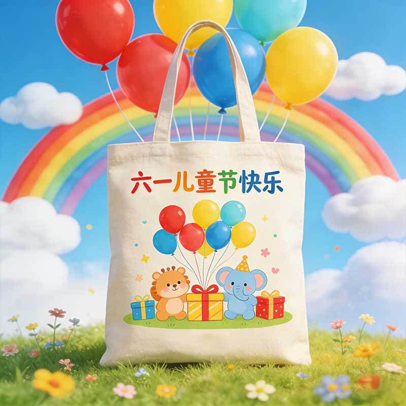 Children's Day Canvas Bag Custom Training Class Tote Bag School Advertising Promotional Eco-Friendly Cotton Bag Customization