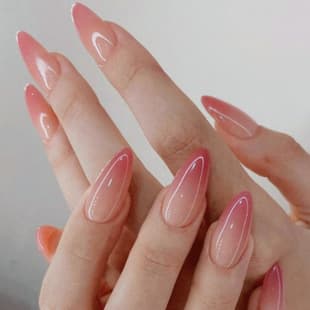 24pcs Almond Shape Plum Red Gradient Press On Nails Simple Fashion Cross Border Fake Nail Tips