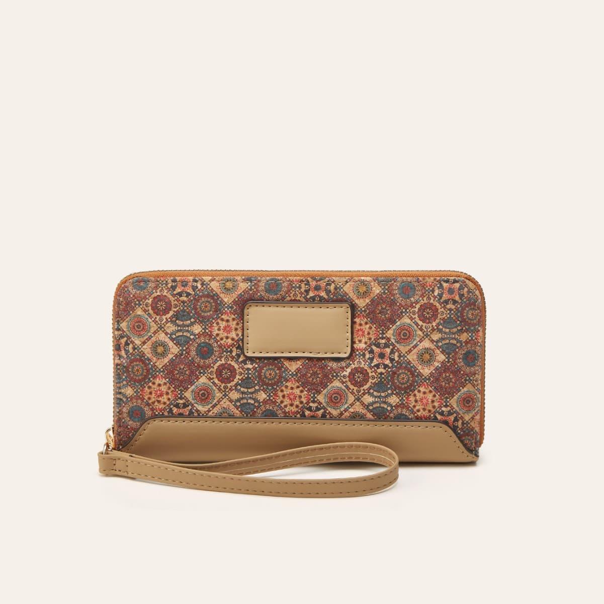Cross-border bohemian multifunctional clutch multi-card slot wood grain wallet literary ladies bag card holder coin purse
