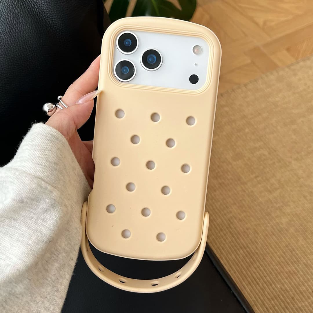 Creative Slipper Hollow Case for 17 Air Heat Dissipation Apple 16 Pro Max Compatible with iPhone 15 Premium DIY Drop-Resistant