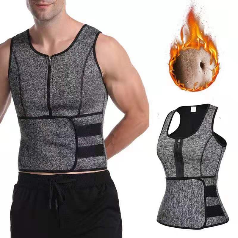 Men's Fitness Chlor Rubber Shapewear Tank Top Sweat Inducing Abdomen Control Sports Waist Trimmer Body Shaping Clothing
