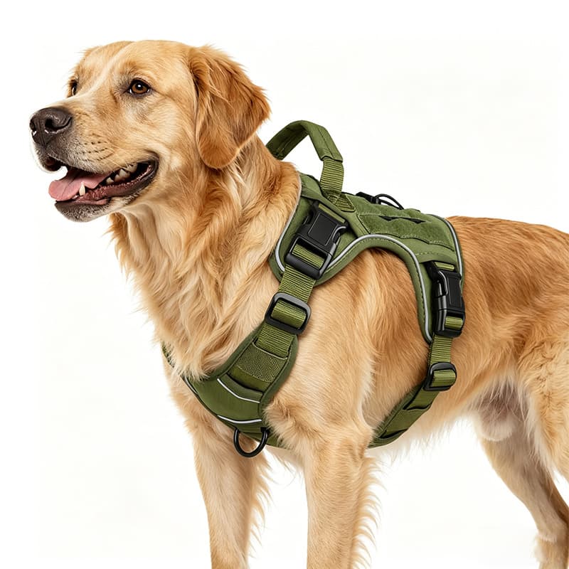 Outdoor Tactical Dog Harness Adjustable Dog Chest Harness Wear-Resistant Nylon Large Dog Training Vest