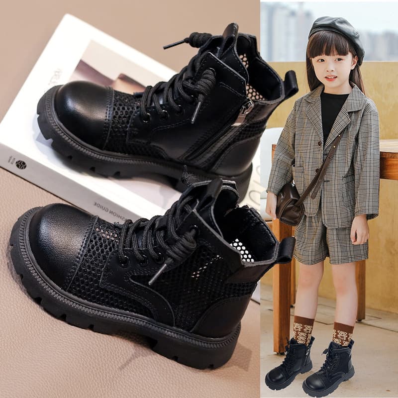 Girls' Mesh Boots, Martin Boots, 2026 New Model, Boys' Breathable Hollow Thin Boots, Children's Summer Martin Boots, Single Boots