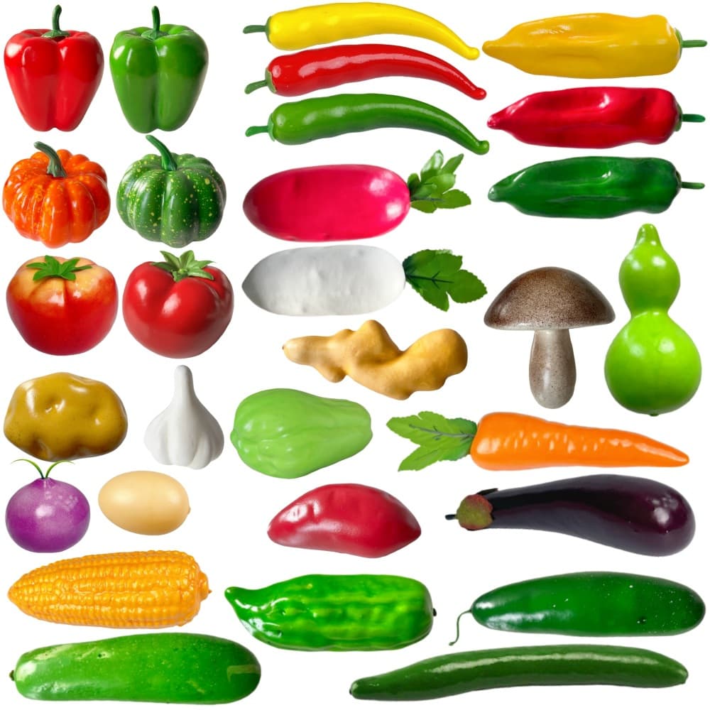 Artificial High Simulation Fruit Vegetable Models Decorative Fake Fruits And Vegetables Drawing Props Pumpkin Pepper Carrot