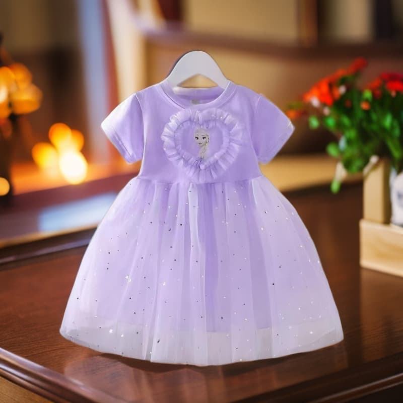 Girls Elsa Princess Dress Summer 2024 New Baby Children's Dress Stylish Elsa Summer Children's Dress