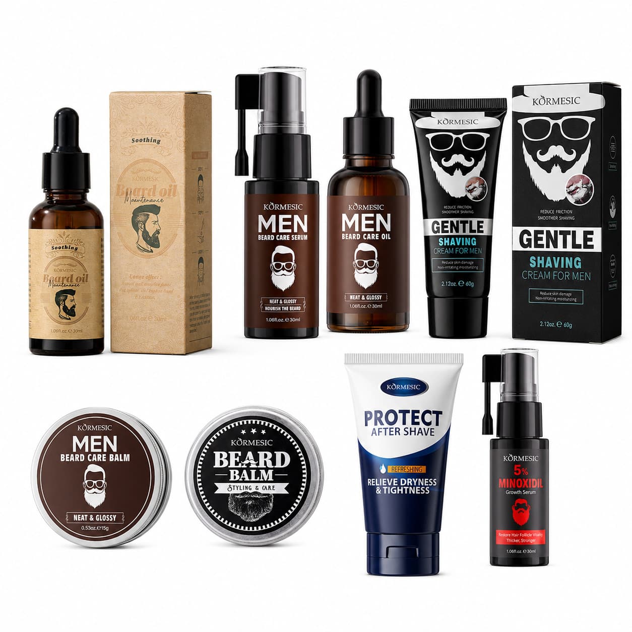 KORMESIC Cross-border Manufacturer All-English Glossy and Smoothing Beard Oil for Men's Facial Care