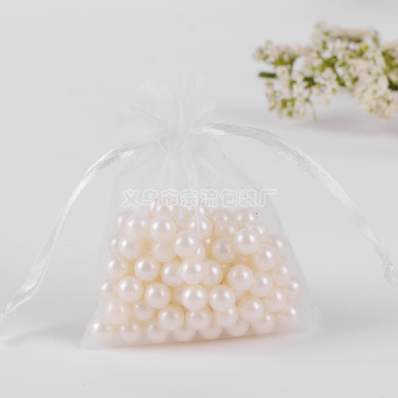 Wholesale Solid Color Organza Drawstring Bags for Cosmetics, Gifts, Jewelry Packaging, Mesh Gauze Bags in Stock