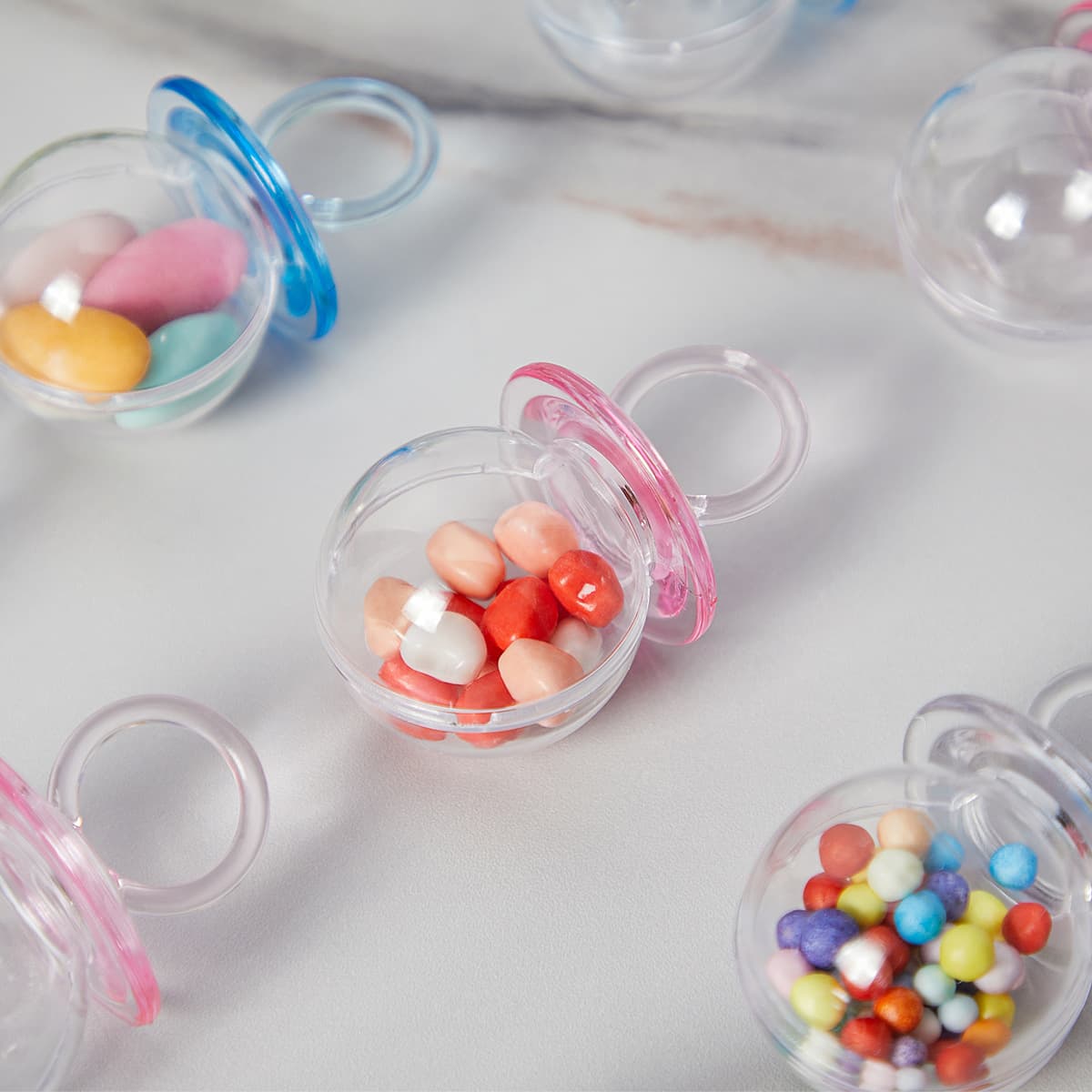 Baby Shower Creative Pacifier Candy Box Food-Grade Transparent Cartoon Pacifier Plastic Storage Small Box