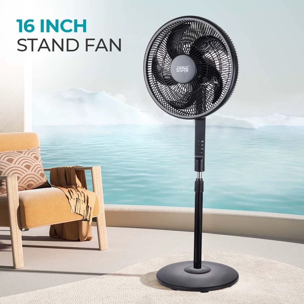 Cross-Border Exclusive 16-inch Household 55W Oscillating Portable Floor Electric Fan Stand Fan