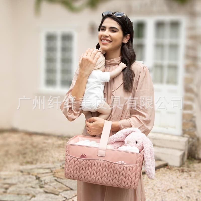 Cross-border new mommy bag newborn supplies handbag storage bag baby diaper storage box travel basket storage bag