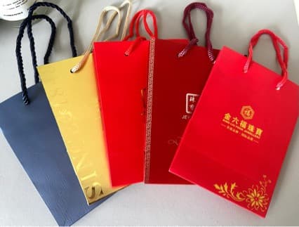 Jewelry gift box paper bag high-end kraft paper ready-made portable jewelry Dafu printed logo gold-plated silver