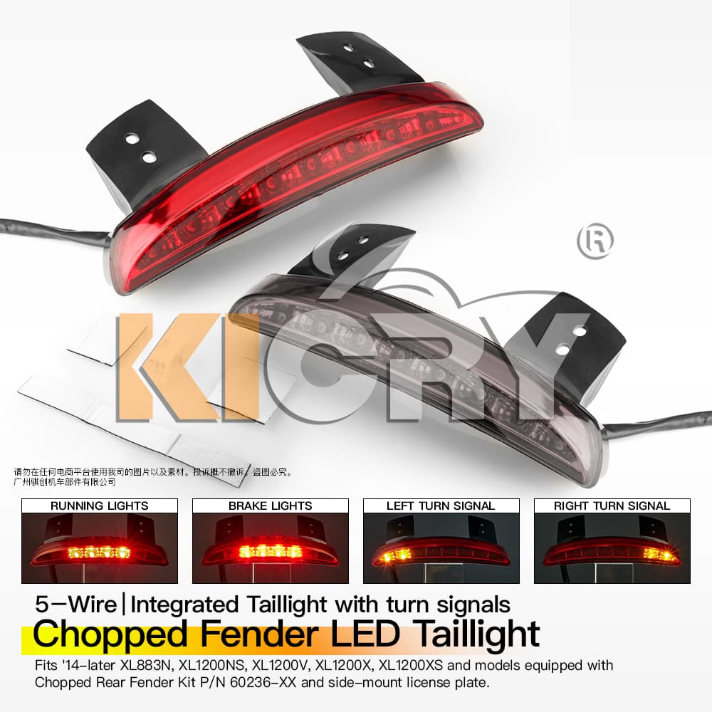Compatible with Harley Davidson Breakout XL883 1200 LED Tail Brake Light Fender Under Mount 5-Wire