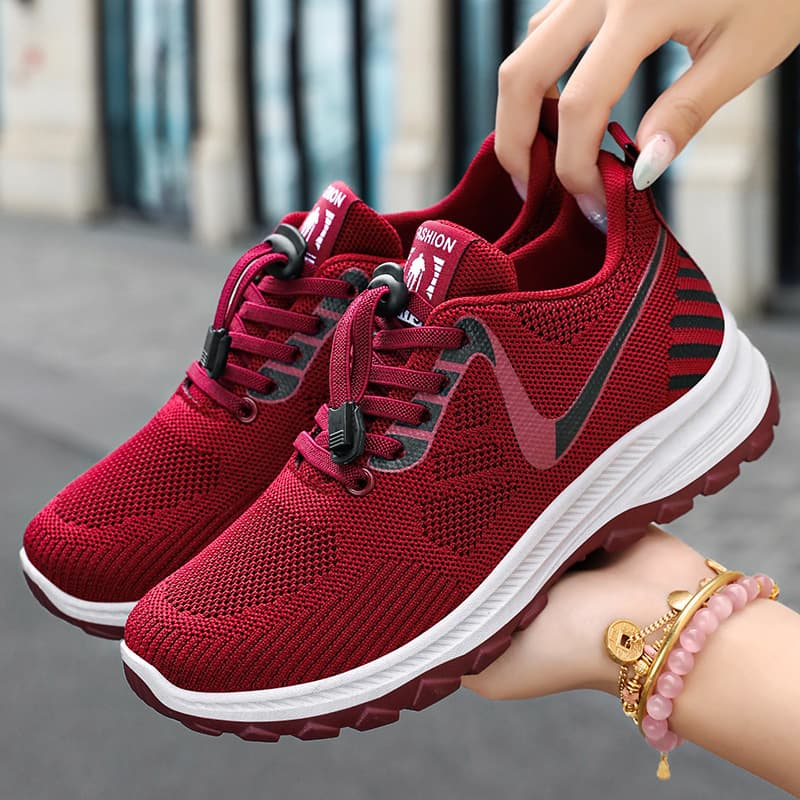 Women's walking shoes, new summer breathable mesh casual shoes, outdoor shock-absorbing walking shoes, thick-soled, simple sports shoes