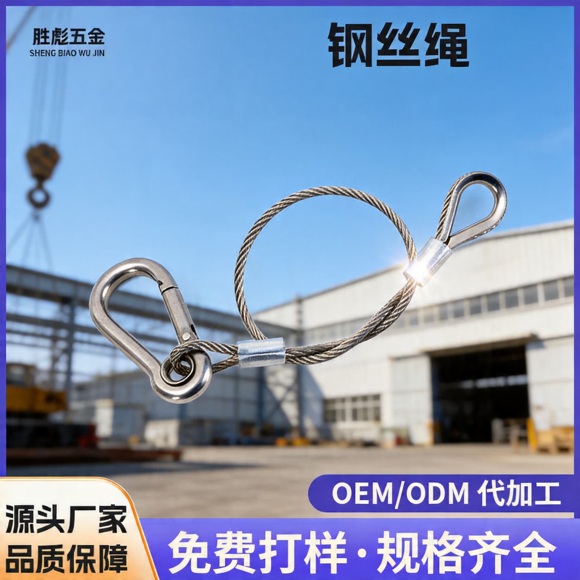 Pressed aluminum sleeve strong pull rope sling 304 steel wire connection fish eye terminal lamp wire billboard insurance
