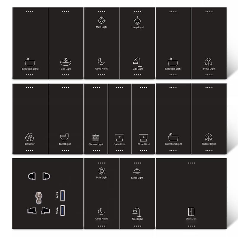 Tuya Smart Switch Hotel ZigBee Touch Wall Switch Panel Smart Switch Zero-Fire Light Touch Switch