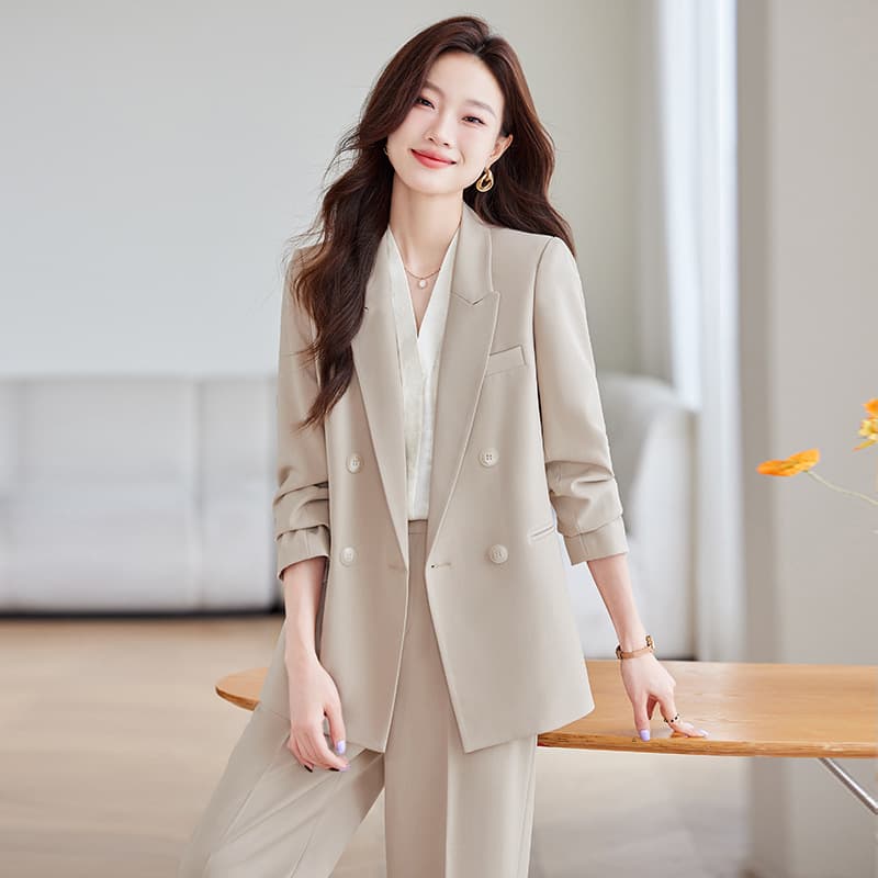 Loose Casual Women's Suit Set Fashionable Elegant Slimming Formal Wear Spring Autumn High Quality Polyester Long Sleeve Pants