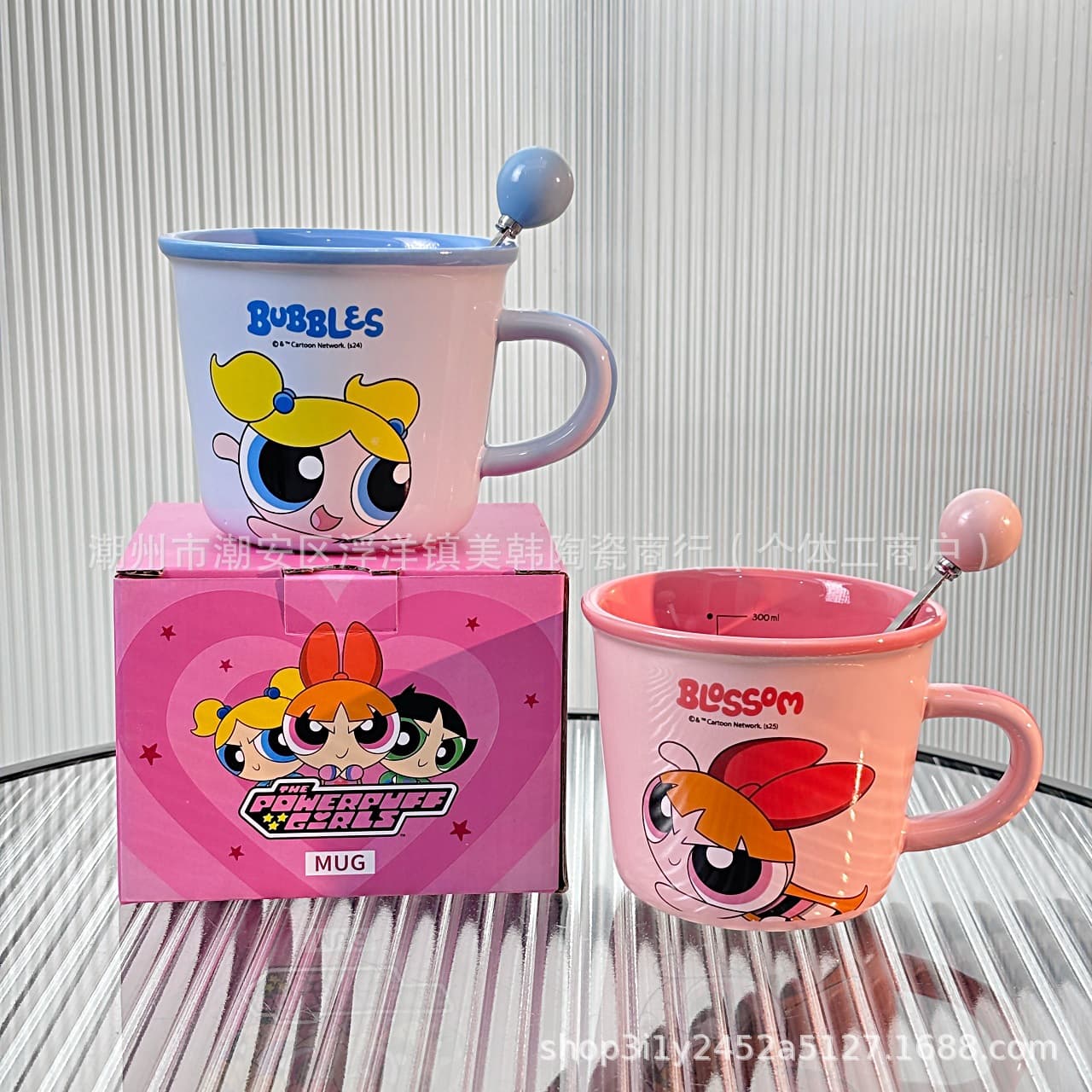 【Official Collaboration】The Powerpuff Girls Cartoon Ceramic Mug for Home Use, Water Cup, Milk Cup, Gift