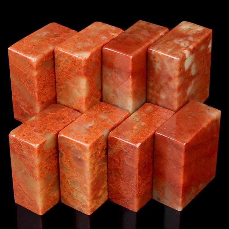 Natural Shoushan stone flat seal Xianzhang stone wholesale Jinshi seal cutting material practice seal stone 2*4*5