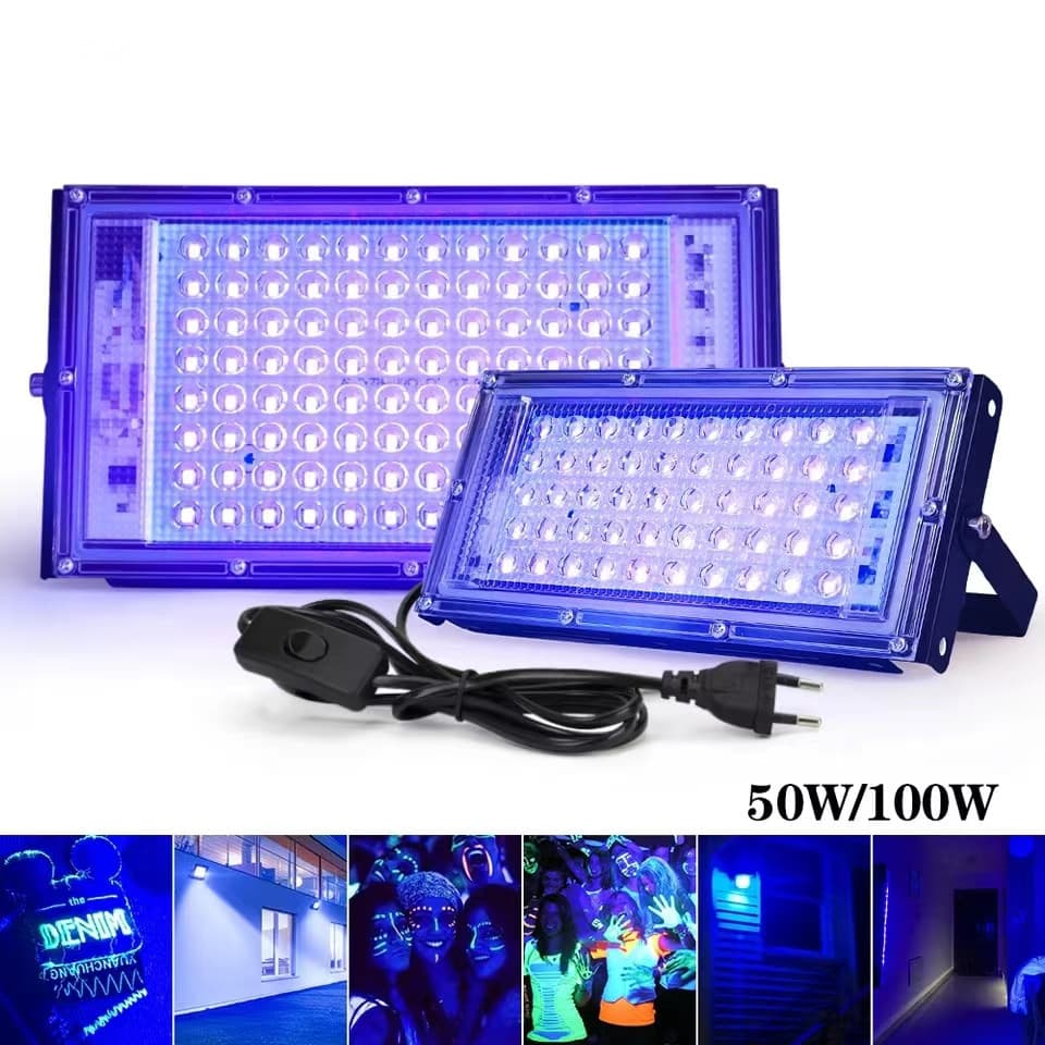 European/American standard switch plug cord fluorescent stage light LED floodlight 395nm UV for curing