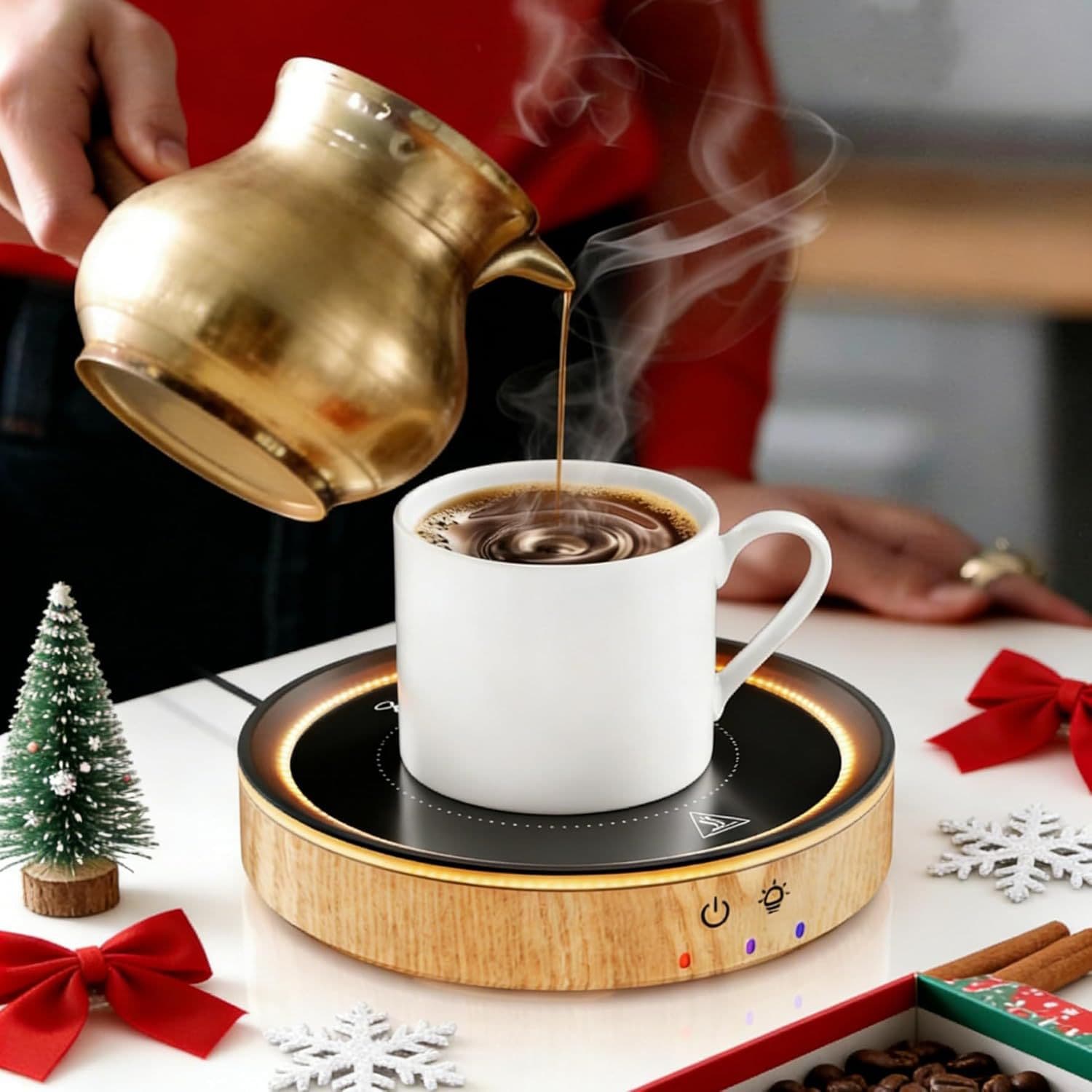 Cross-border new product 80-degree heated coaster, three-level adjustable constant temperature coaster, coffee thermal coaster, smart coaster
