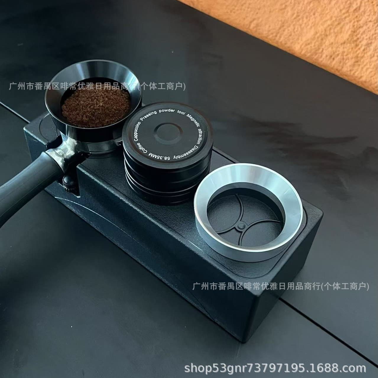 Coffee Dosing Ring Magnetic 8-Magnet Coffee Powder Receiver for Espresso Machine Portafilter 51/53/58mm Anti-Splash Coffee Ring