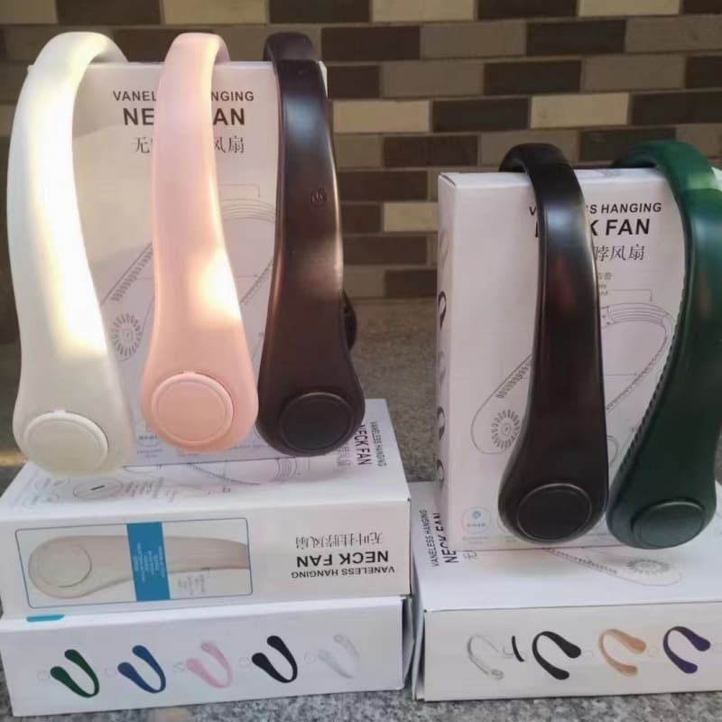 Portable Mini Neck Fan USB Charging Silent Leafless Turbine Neck Fan Home Appliances Electric Fans from Mainland China