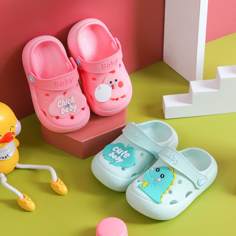 Children's Indoor Anti-Slip Soft Sole Slippers Summer Baby Open-Toe Shoes Head Cover Infant Toddler Boys Girls Baby Slide Sandals
