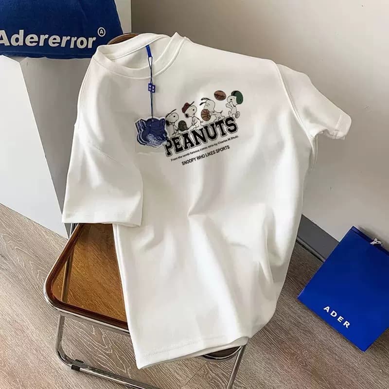 Premium Cotton Short Sleeve Women's T-Shirt Summer New Trendy Letter Print Sweet Youthful White Top