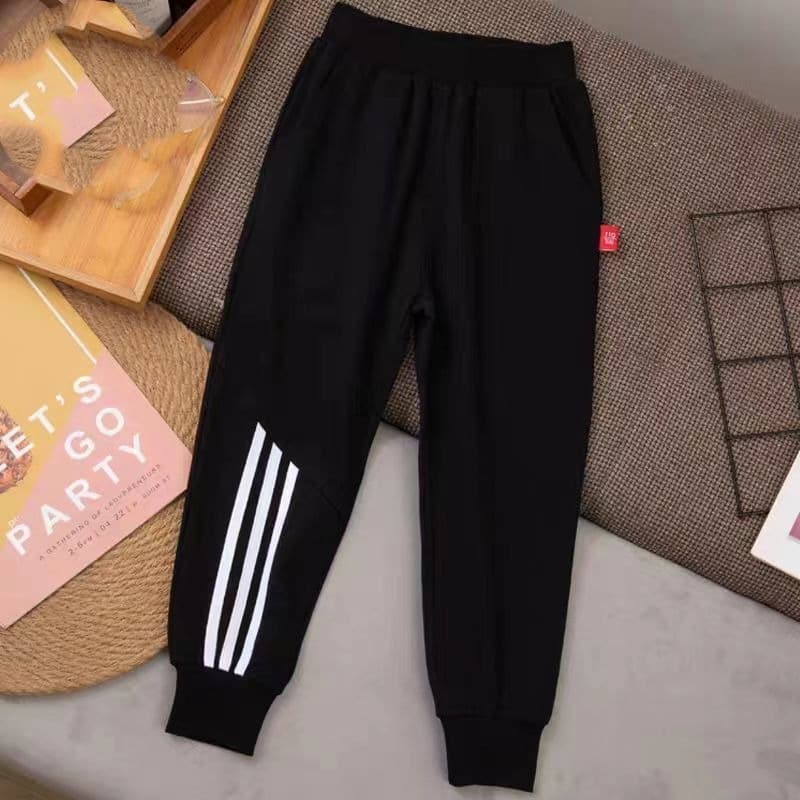 Medium and large children's boys' casual ankle-tie nine-point pants spring and autumn thin children's sports pants children's clothing striped guard pants
