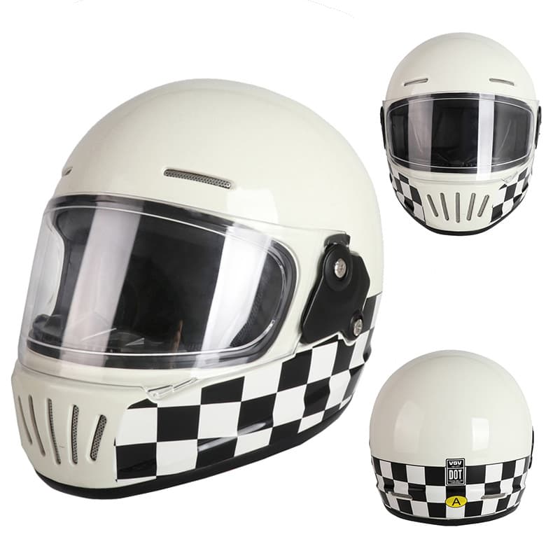 [In Stock] 3C Retro New National Standard VGV Electric Motorcycle Helmet Women DOT Full Face Helmet Unisex All Season