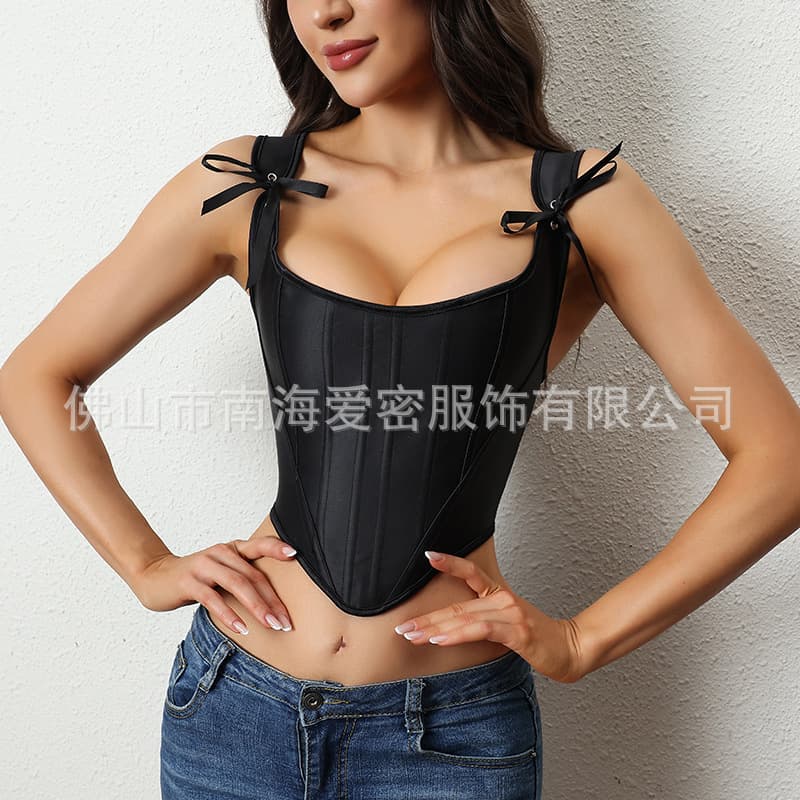European and American palace corset, pastoral style corset push-up bust corset for women