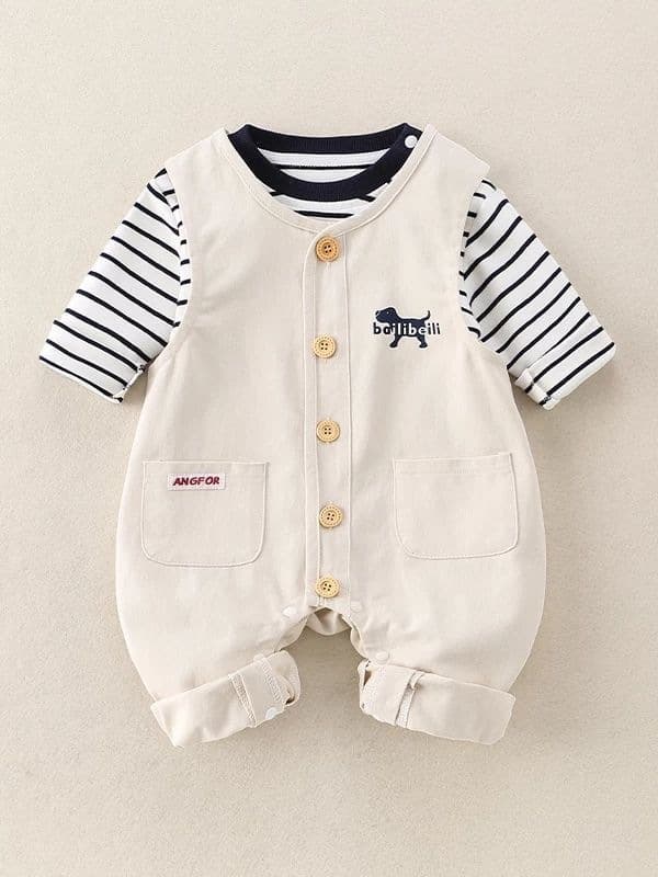Baby Clothes Autumn Handsome Boy T-Shirt Two-Piece Set 100 Days Newborn Baby Bodysuit Fall Romper