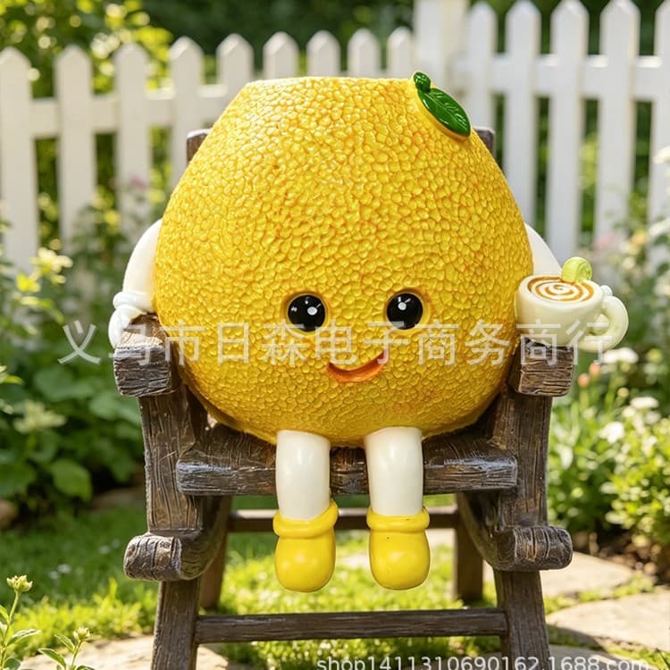 Cross-border popular lemon rocking chair flower pot resin decoration creative home garden decoration flower pot ornaments succulent potted plants