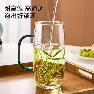 Jieanxi Tea Cup High Borosilicate Glass Cup Personal Green Tea Cup with Handle for Men Office Home Use