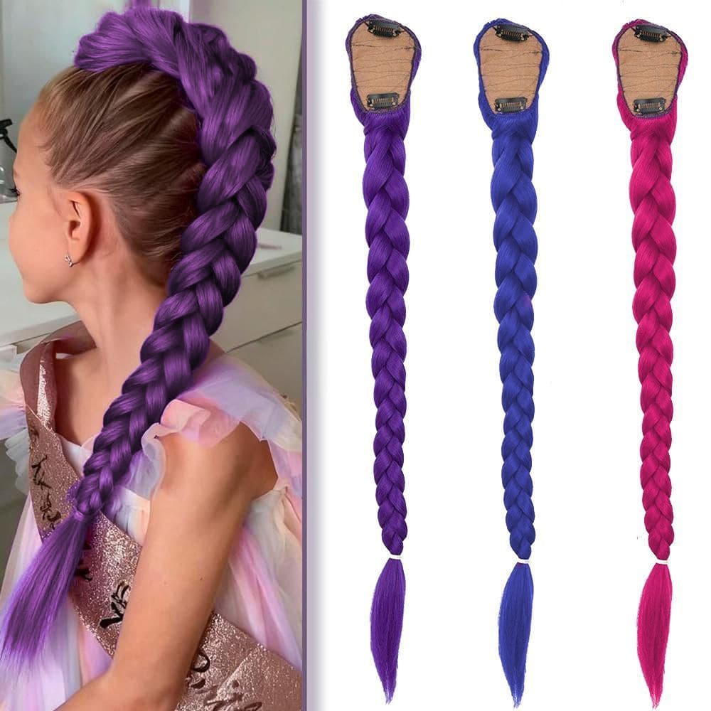 Export Mawei Wig Box Braids Kids Braided Hair Cross-border Kpop Witch Rumi Kids Large Braid Wholesale